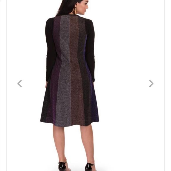 SARA NAVON multicolor striped sparkle dress - Picture 2 of 15